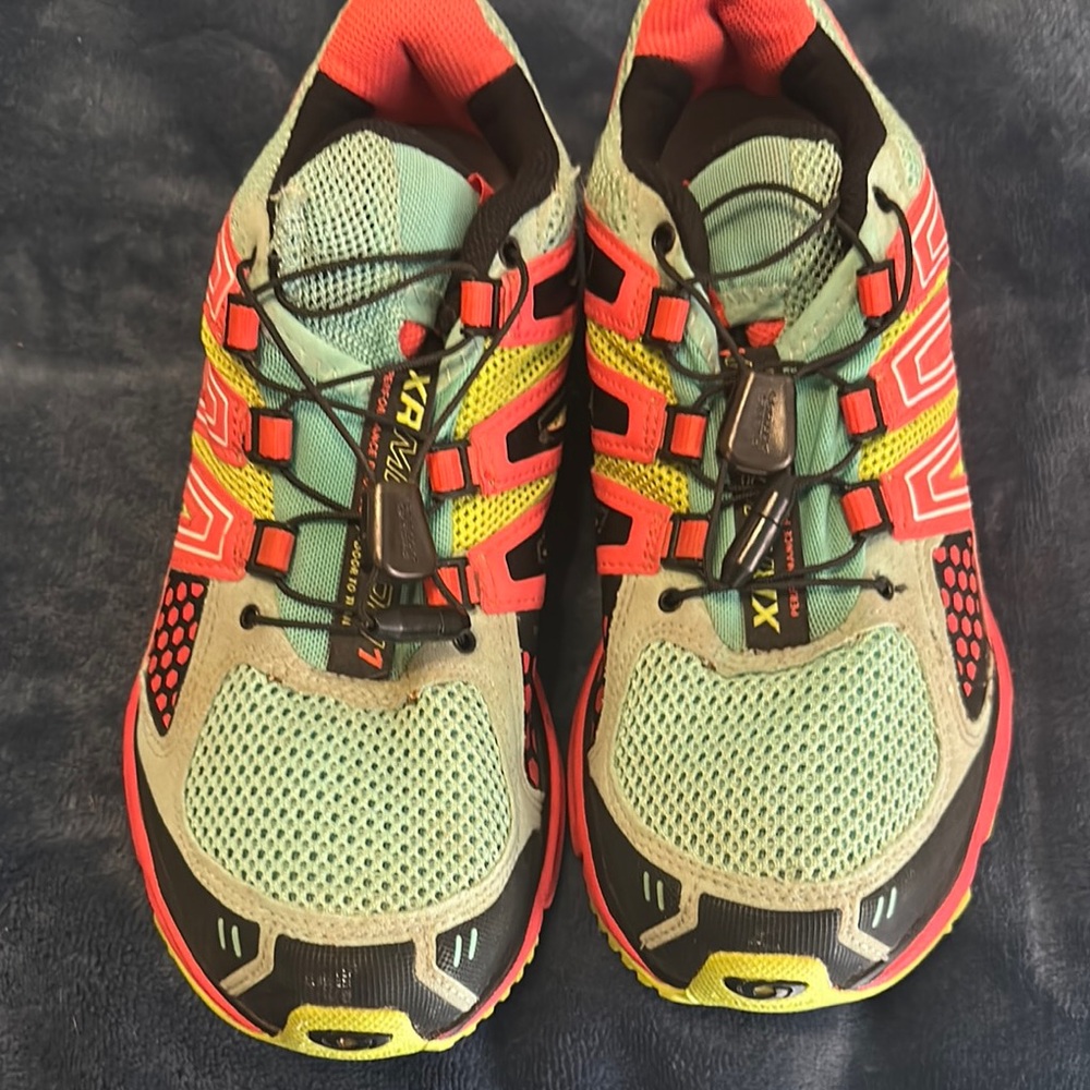 Salomon XR Mission Athletic Hiking Shoes - Red, Yellow, Black, Green